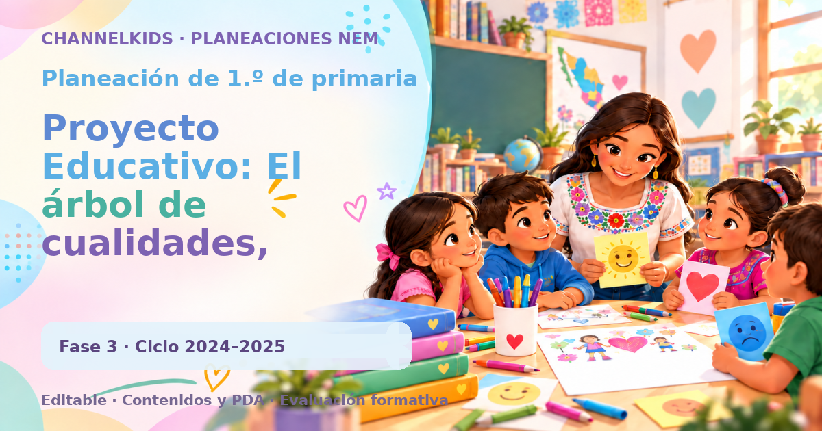 Planeación de primer grado: Proyecto Educativo: El árbol de cualidades, actitudes y valores