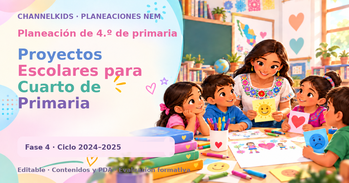 Planeación de cuarto grado: Proyectos Escolares para Cuarto de Primaria