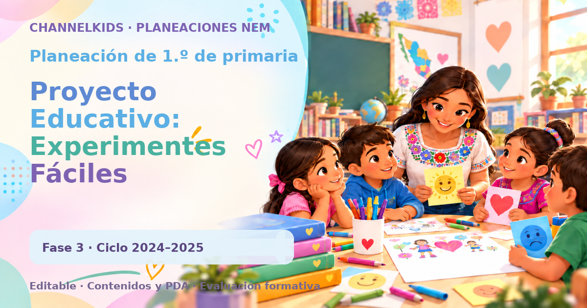 Planeación de primer grado: Proyecto Educativo: Experimentes Fáciles