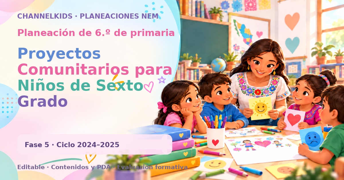 Planeación de sexto grado: Proyectos Comunitarios para Niños de Sexto Grado