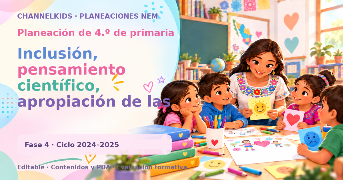 Planeación de cuarto grado: Inclusión, pensamiento científico, apropiación de las culturas a través de la lectura y escritura