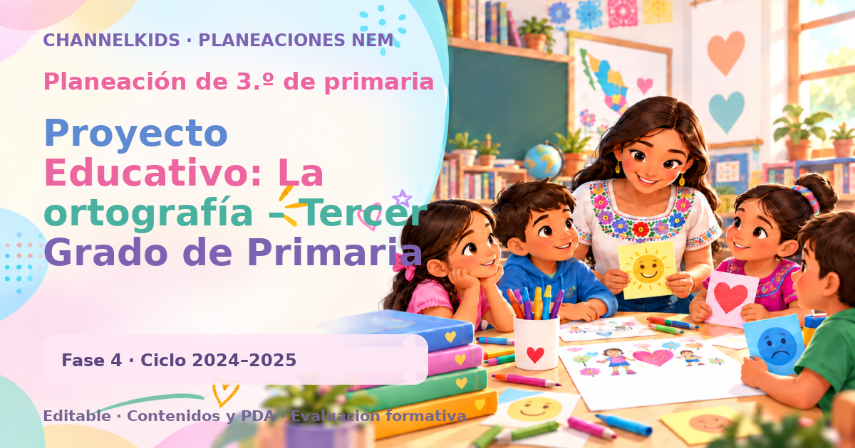 Planeación de tercer grado: Proyecto Educativo: La ortografía – Tercer Grado de Primaria