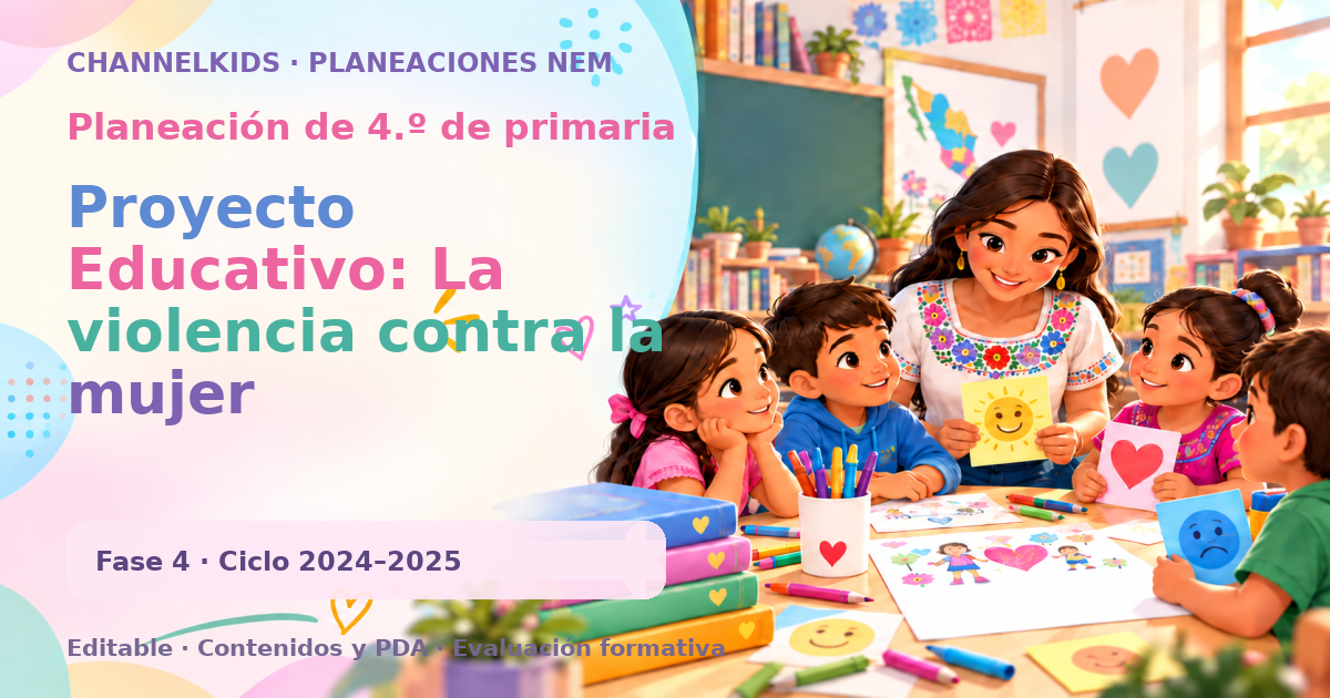 Planeación de cuarto grado: Proyecto Educativo: La violencia contra la mujer