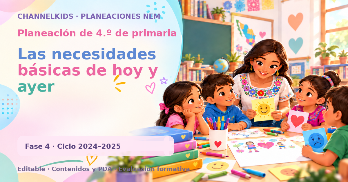 Planeación de cuarto grado: Las necesidades básicas de hoy y ayer