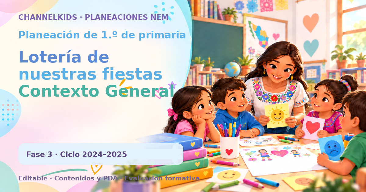 Planeación de primer grado: Lotería de nuestras fiestas Contexto General