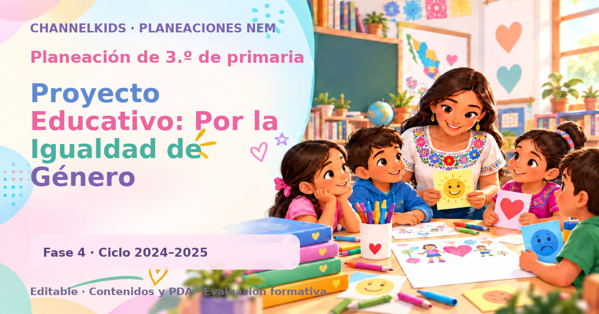 Planeación de tercer grado: Proyecto Educativo: Por la Igualdad de Género