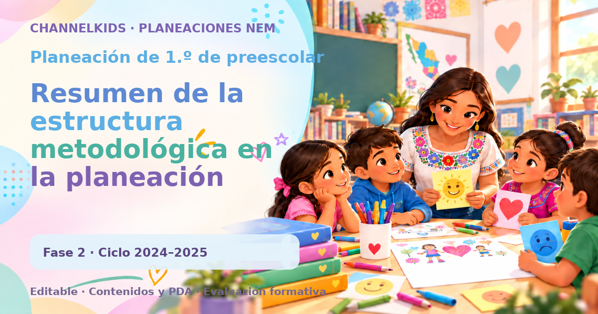 Planeación de primer grado de preescolar: Resumen de la estructura metodológica en la planeación