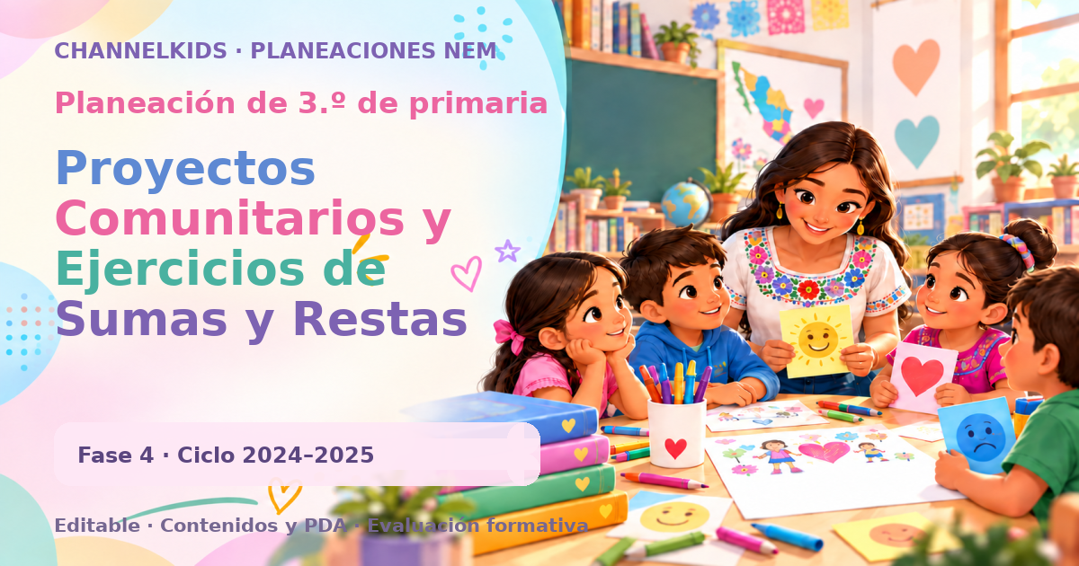 Planeación de tercer grado: Proyectos Comunitarios y Ejercicios de Sumas y Restas Inversas para Mejorar Matemáticas en Tercer grado de primaria