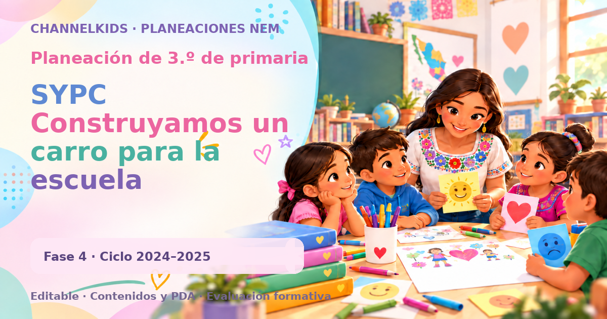 Planeación de tercer grado: SYPC Construyamos un carro para la escuela