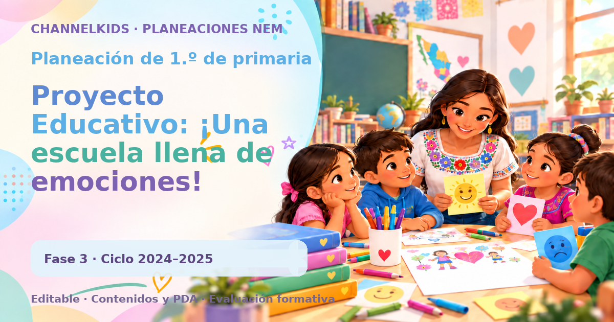 Planeación de primer grado: Proyecto Educativo: ¡Una escuela llena de emociones!
