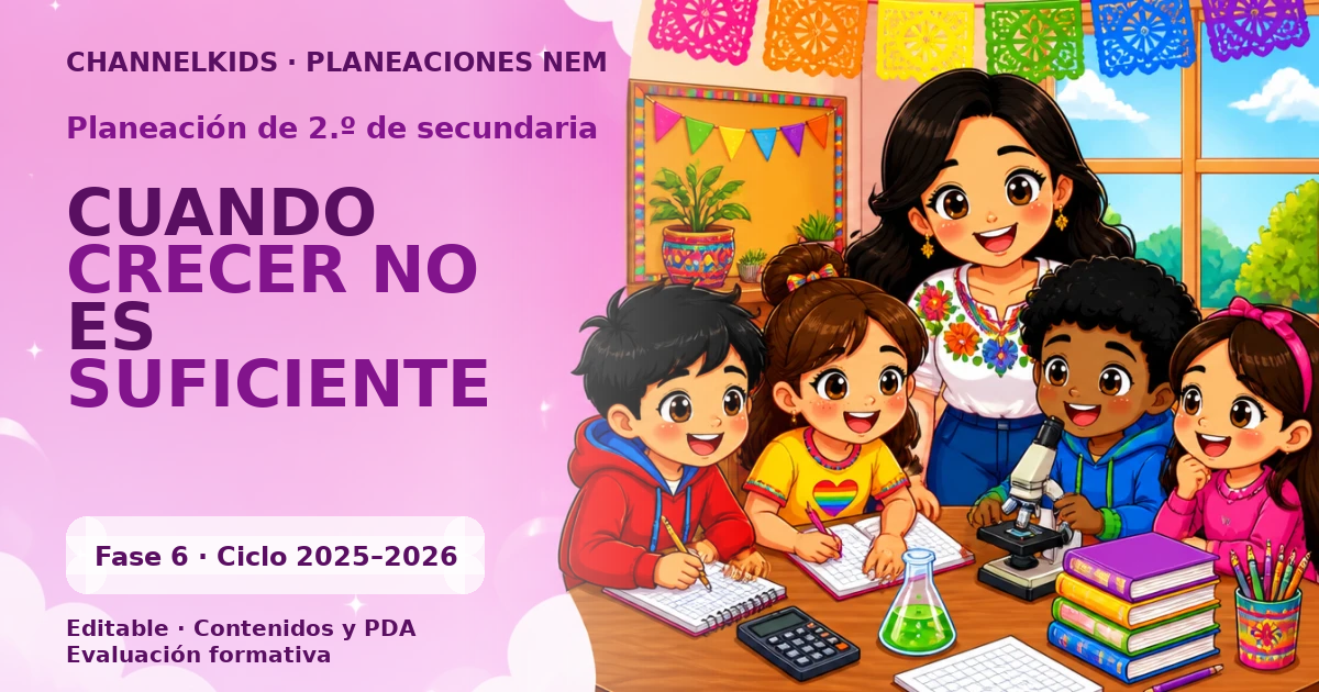 Planeación Secundaria 2.º grado: Cuando crecer no es suficiente