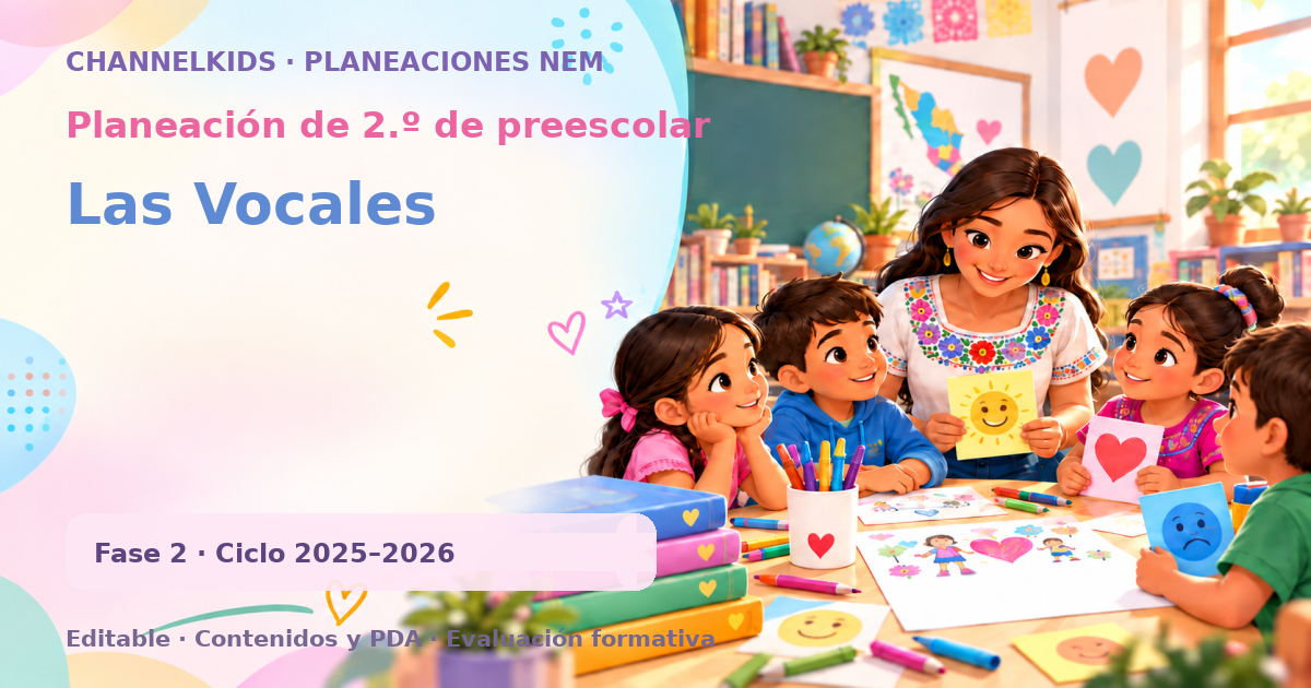 Planeación de segundo grado de preescolar: Las Vocales