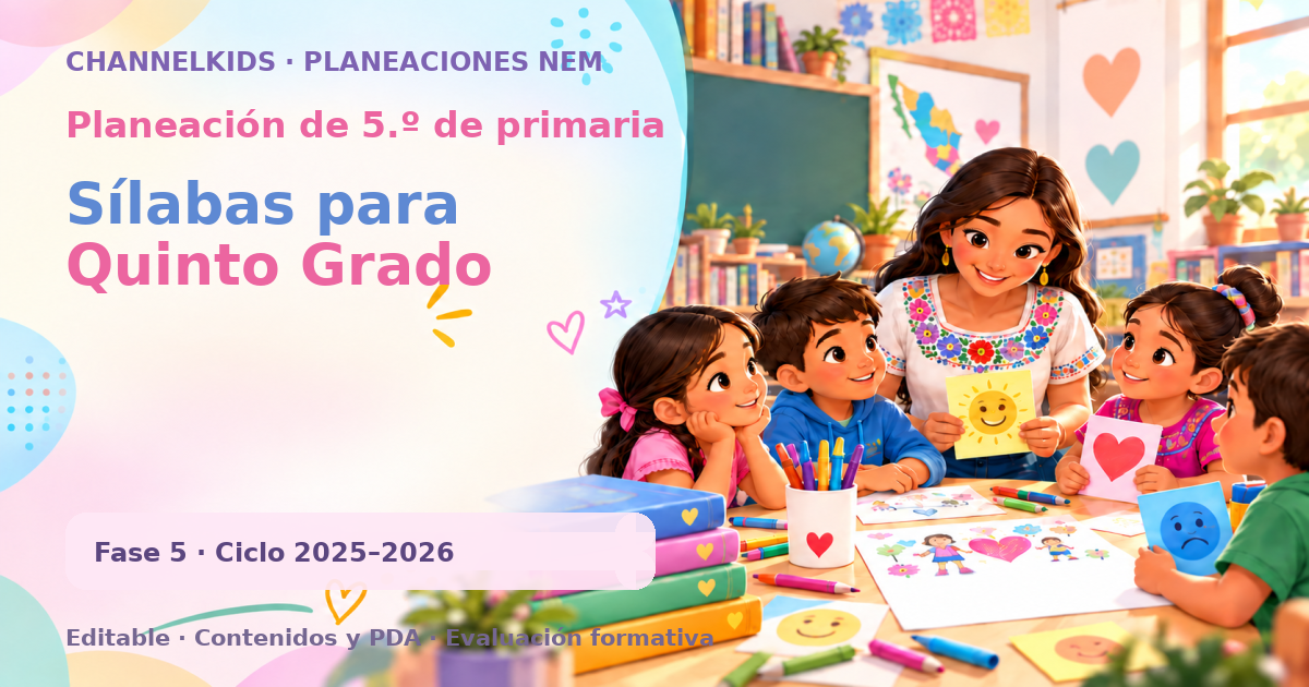Planeación de quinto grado: Sílabas para Quinto Grado