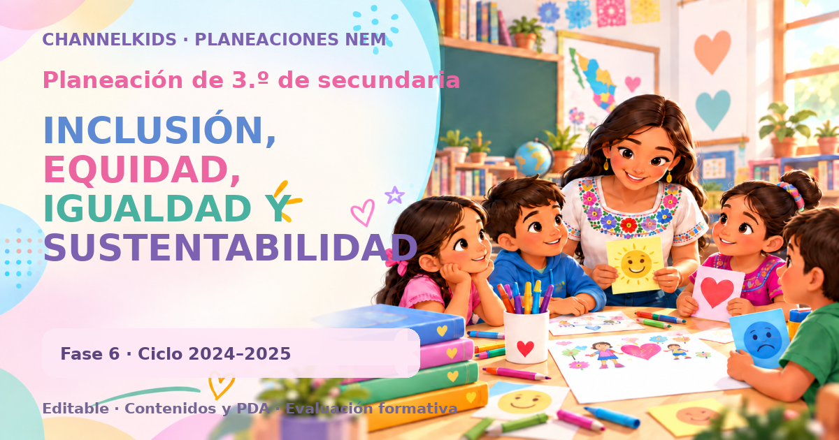 Planeación de tercer grado de secundaria: INCLUSIÓN, EQUIDAD, IGUALDAD Y SUSTENTABILIDAD