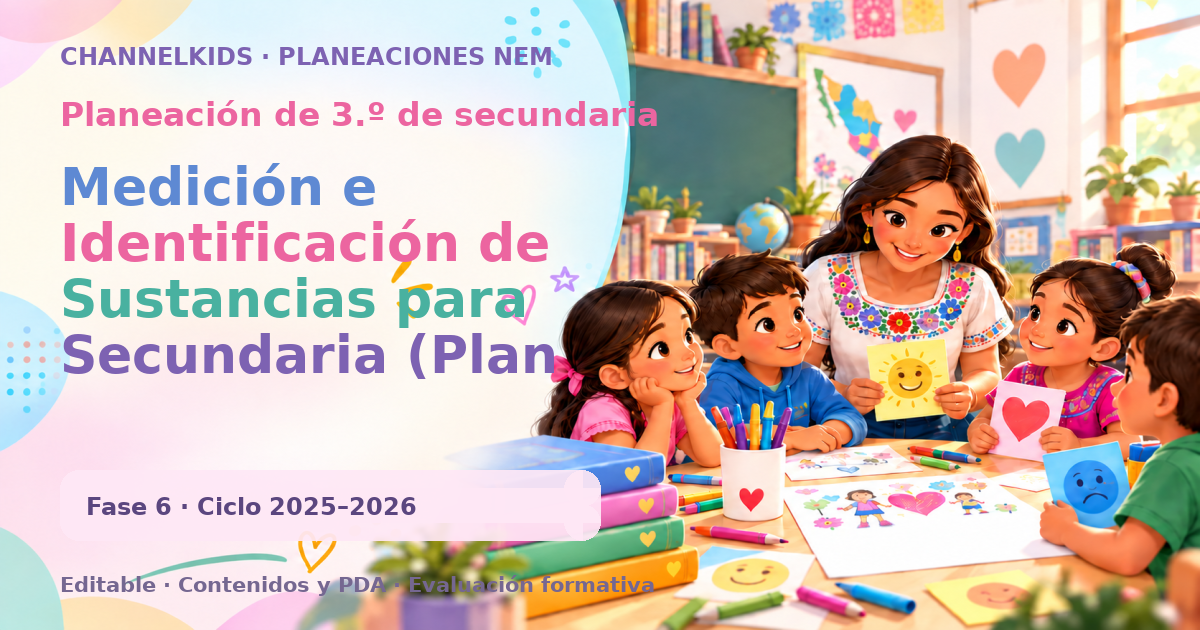 Planeación de tercer grado de secundaria: Medición e Identificación de Sustancias para Secundaria (Plan Semanal)