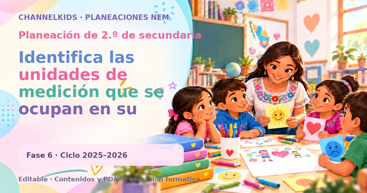 Planeación de segundo grado de secundaria: Identifica las unidades de medición que se ocupan en su entorno escolar, familiar y en su comunidad.