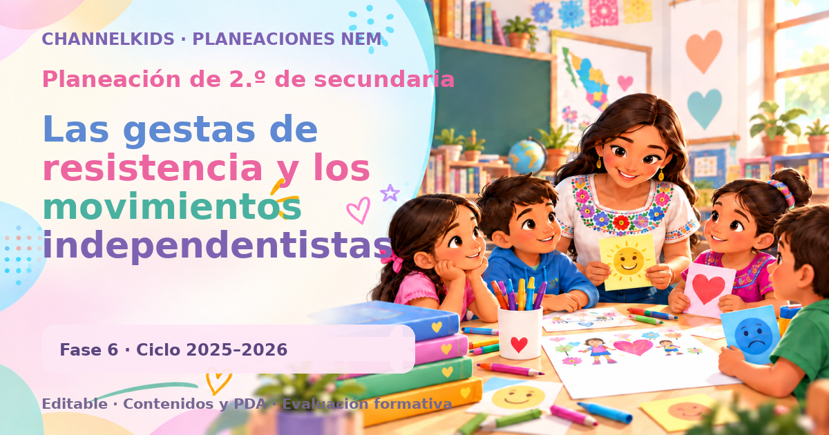 Planeación de segundo grado de secundaria: Las gestas de resistencia y los movimientos independentistas