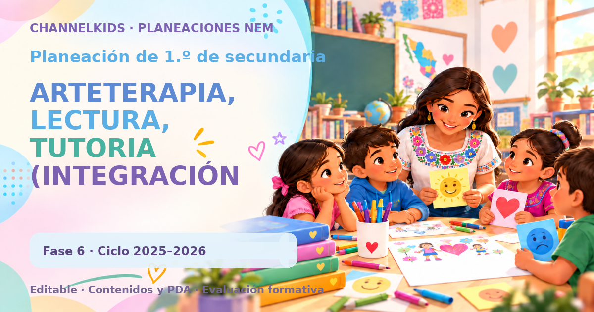 Planeación de primer grado de secundaria: ARTETERAPIA, LECTURA, TUTORIA (INTEGRACIÓN CURRICULAR)