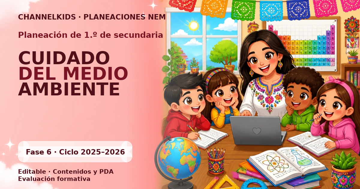 Planeación Secundaria 1.º grado: Cuidado del medio ambiente