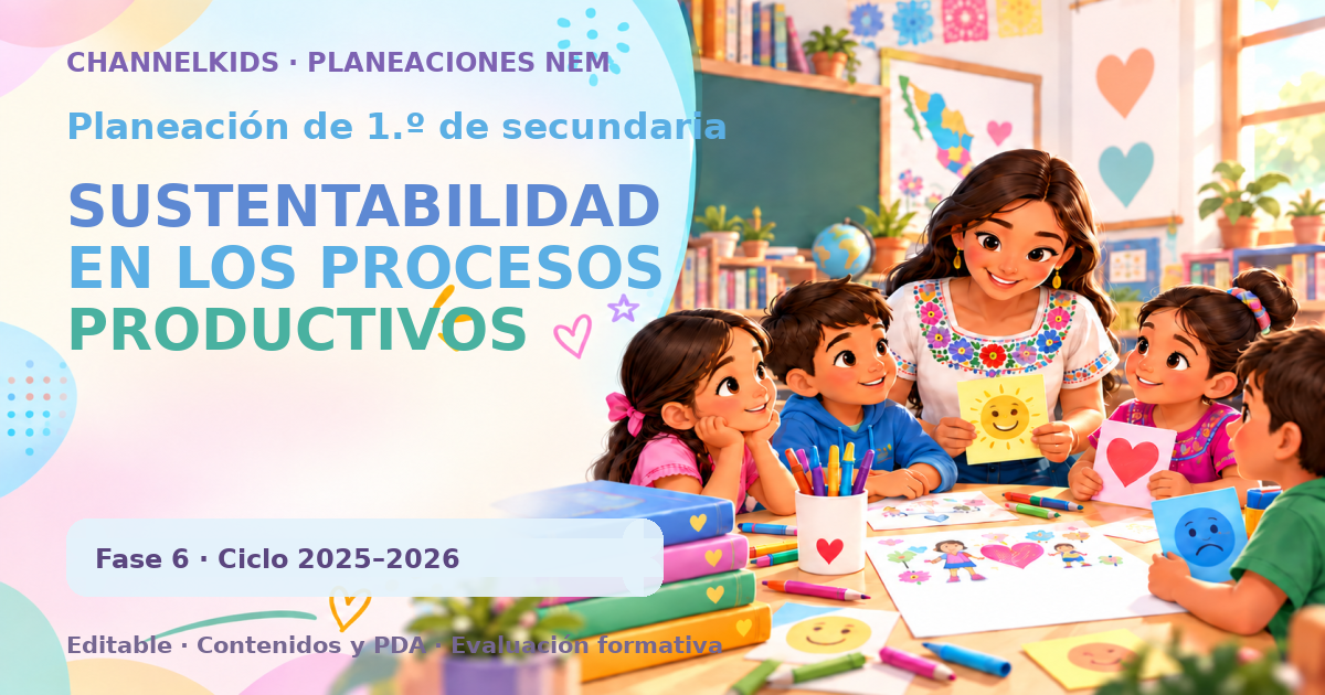 Planeación de primer grado de secundaria: SUSTENTABILIDAD EN LOS PROCESOS PRODUCTIVOS