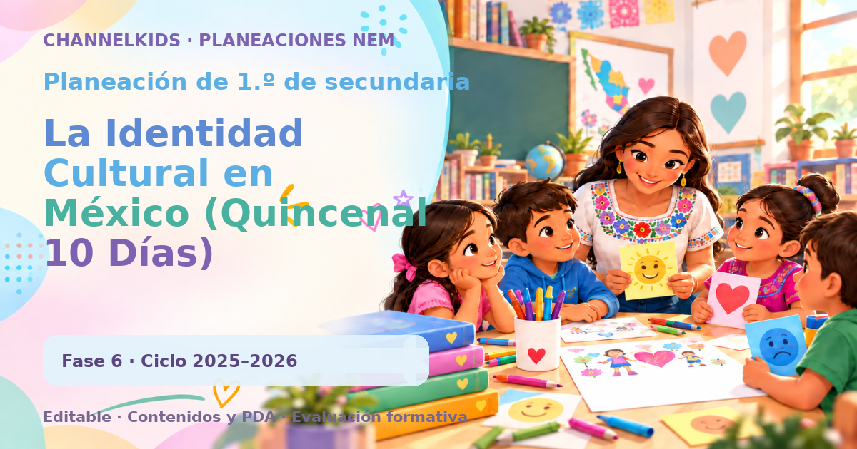 Planeación de primer grado de secundaria: La Identidad Cultural en México (Quincenal 10 Días)