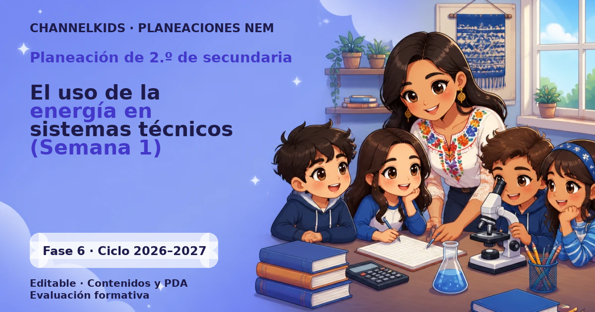 Planeación didáctica para segundo grado de secundaria: El uso de la energía en sistemas técnicos (Semana 1)