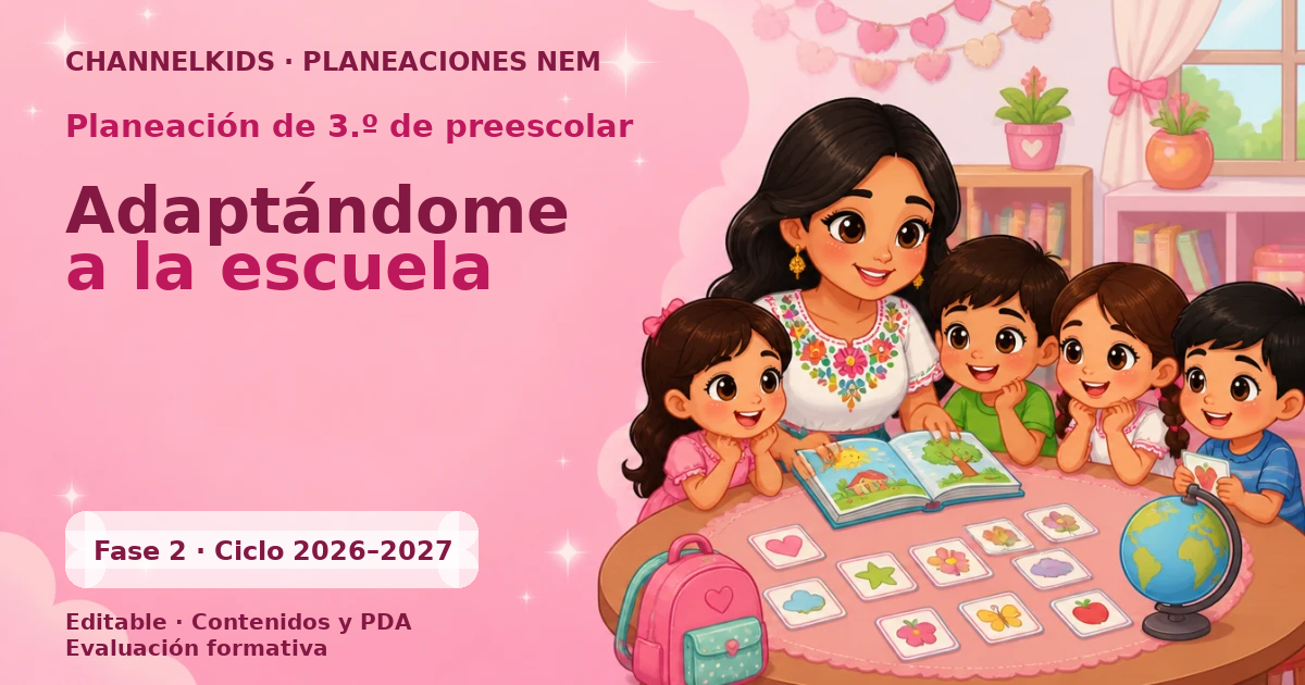 Planeación Preescolar 3.º grado: Adaptándome a la escuela