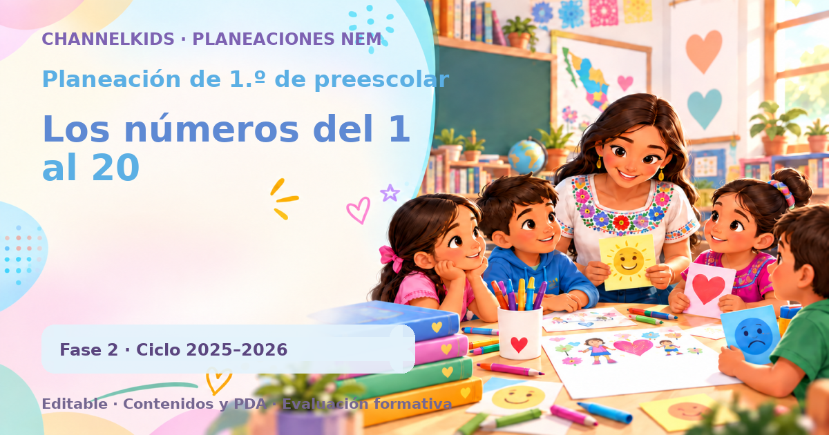 Planeación de primer grado de preescolar: Los números del 1 al 20