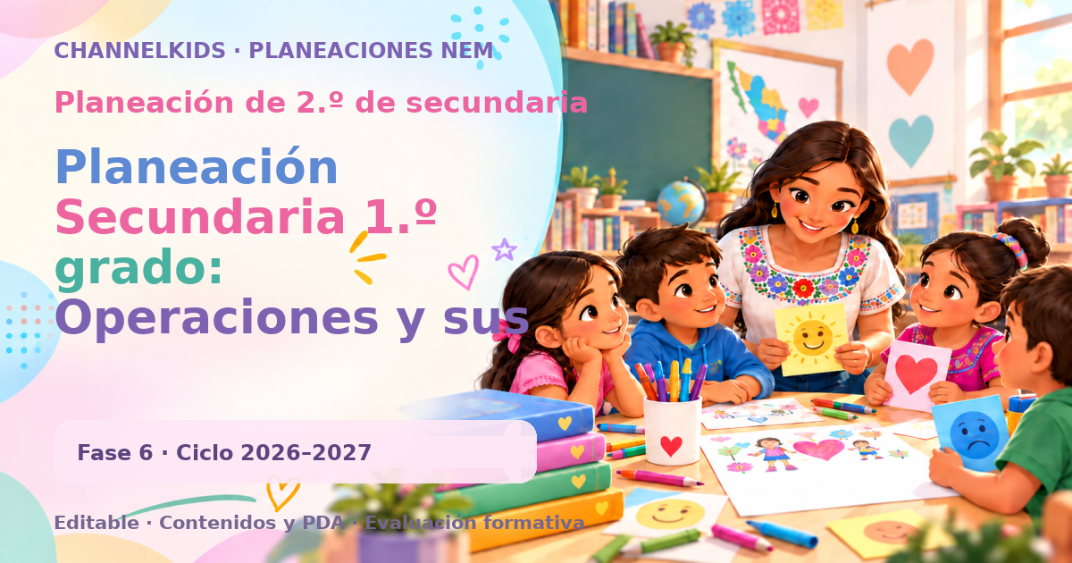Planeación Secundaria 1.º grado: Operaciones y sus relaciones inversas