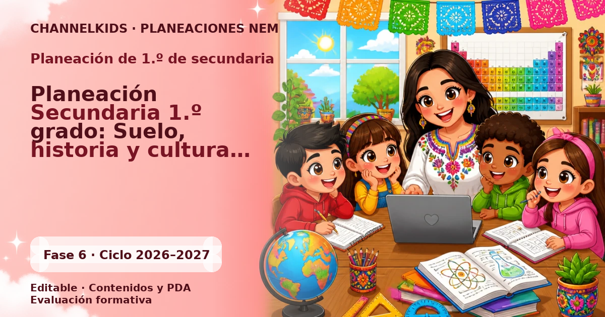 Planeación de primer grado de secundaria: Planeación Secundaria 1.º grado: Suelo, historia y cultura de nuestra comunidad
