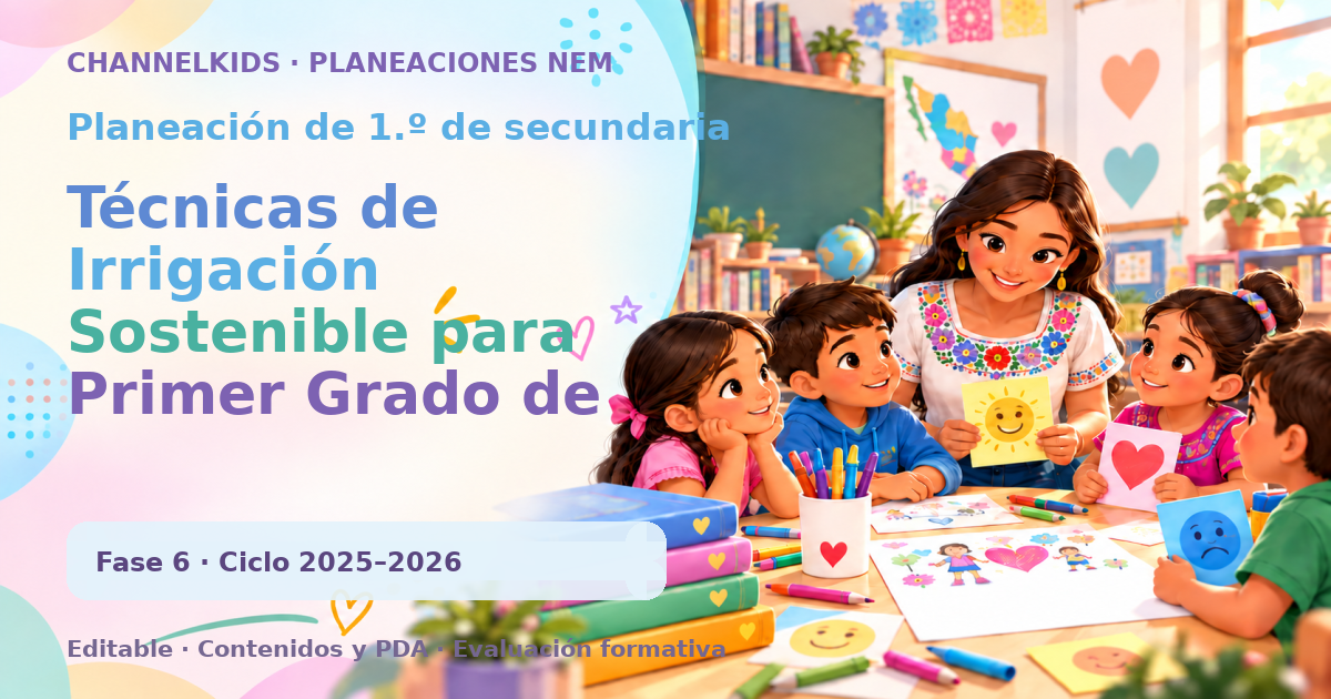 Planeación de primer grado de secundaria: Técnicas de Irrigación Sostenible para Primer Grado de Secundaria