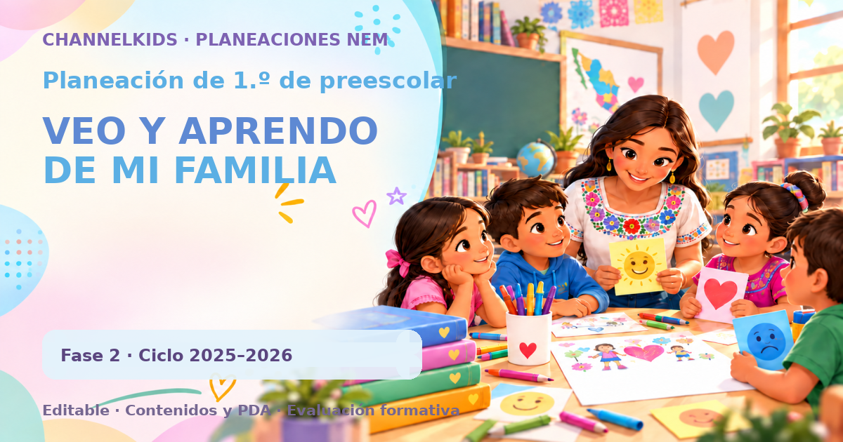 Planeación de primer grado de preescolar: VEO Y APRENDO DE MI FAMILIA