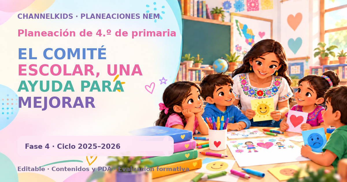 Planeación de cuarto grado: EL COMITÉ ESCOLAR, UNA AYUDA PARA MEJORAR NUESTRA ESCUELA