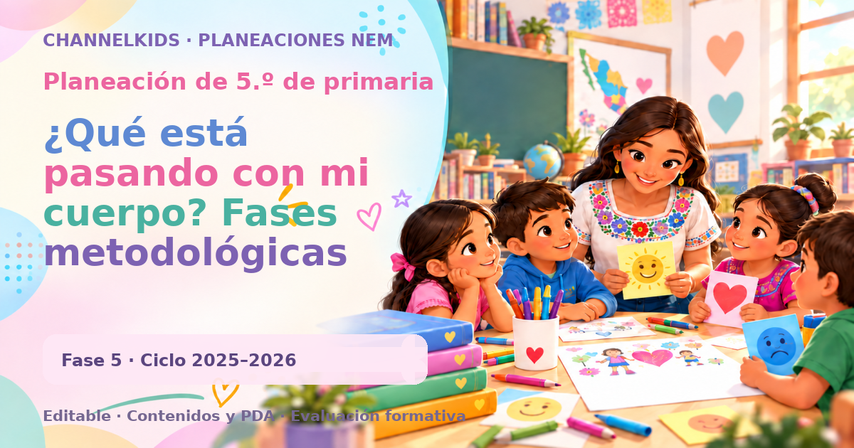 Planeación de quinto grado: ¿Qué está pasando con mi cuerpo? Fases metodológicas para noviembre