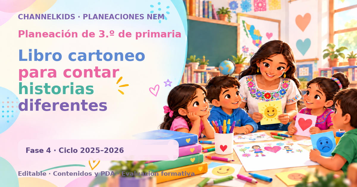 Planeación de tercer grado: Libro cartoneo para contar historias diferentes