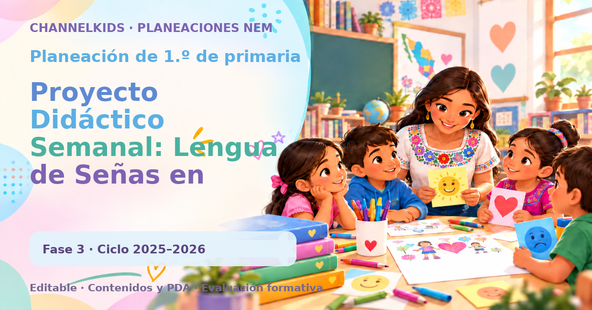 Planeación de primer grado: Proyecto Didáctico Semanal: Lengua de Señas en Comunidad