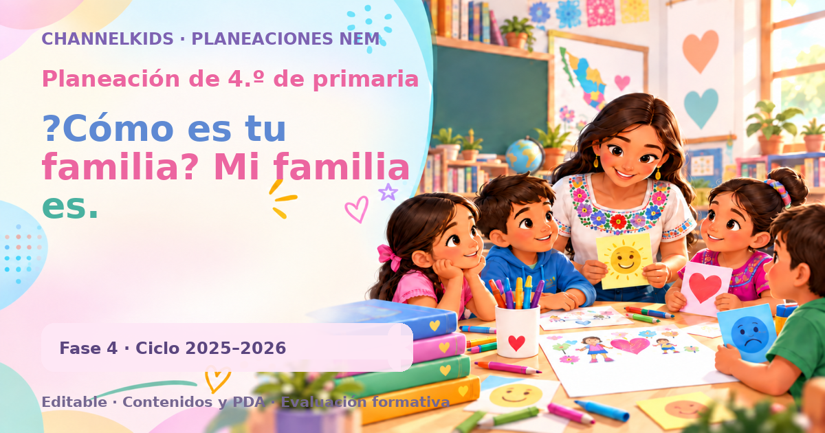 Planeación de cuarto grado: ?Cómo es tu familia? Mi familia es.