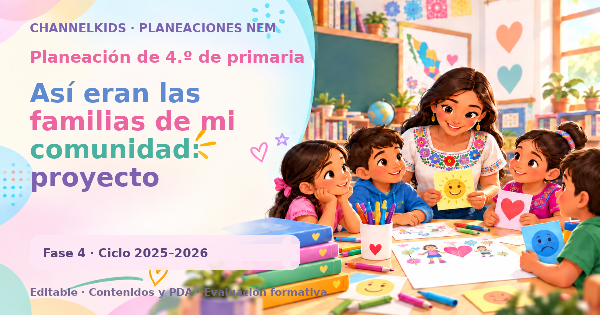 Planeación de cuarto grado: Así eran las familias de mi comunidad: proyecto comunitario