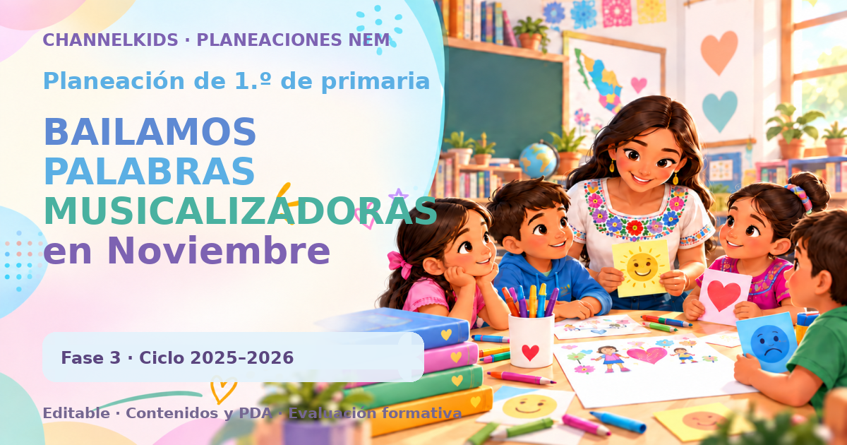 Planeación de primer grado: BAILAMOS PALABRAS MUSICALIZADORAS en Noviembre (Quincenal 10 días)