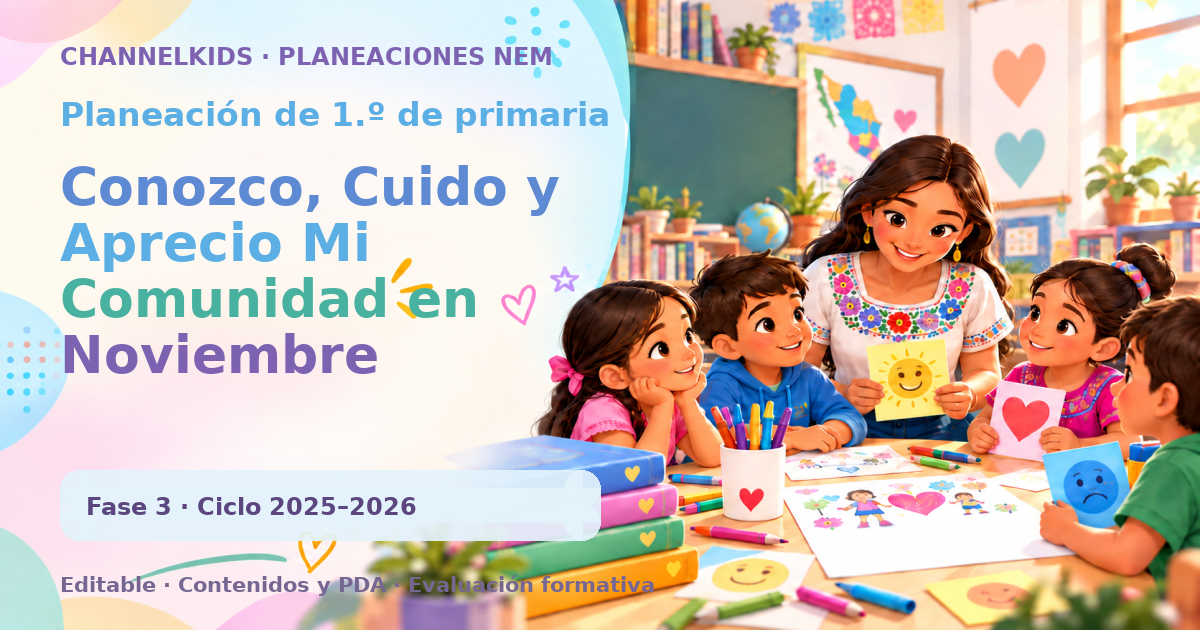 Planeación de primer grado: Conozco, Cuido y Aprecio Mi Comunidad en Noviembre
