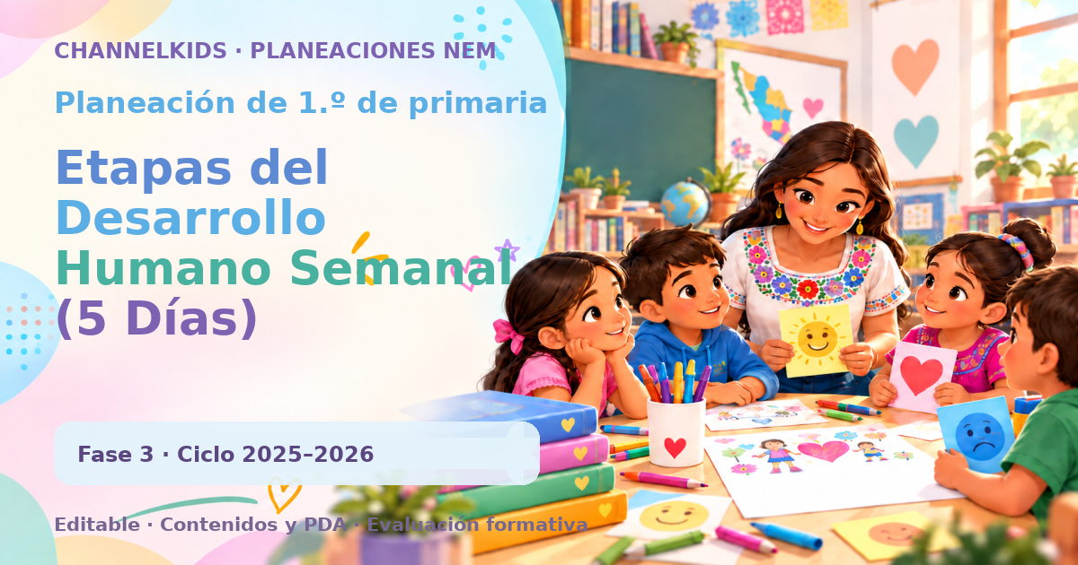 Planeación de primer grado: Etapas del Desarrollo Humano Semanal (5 Días)