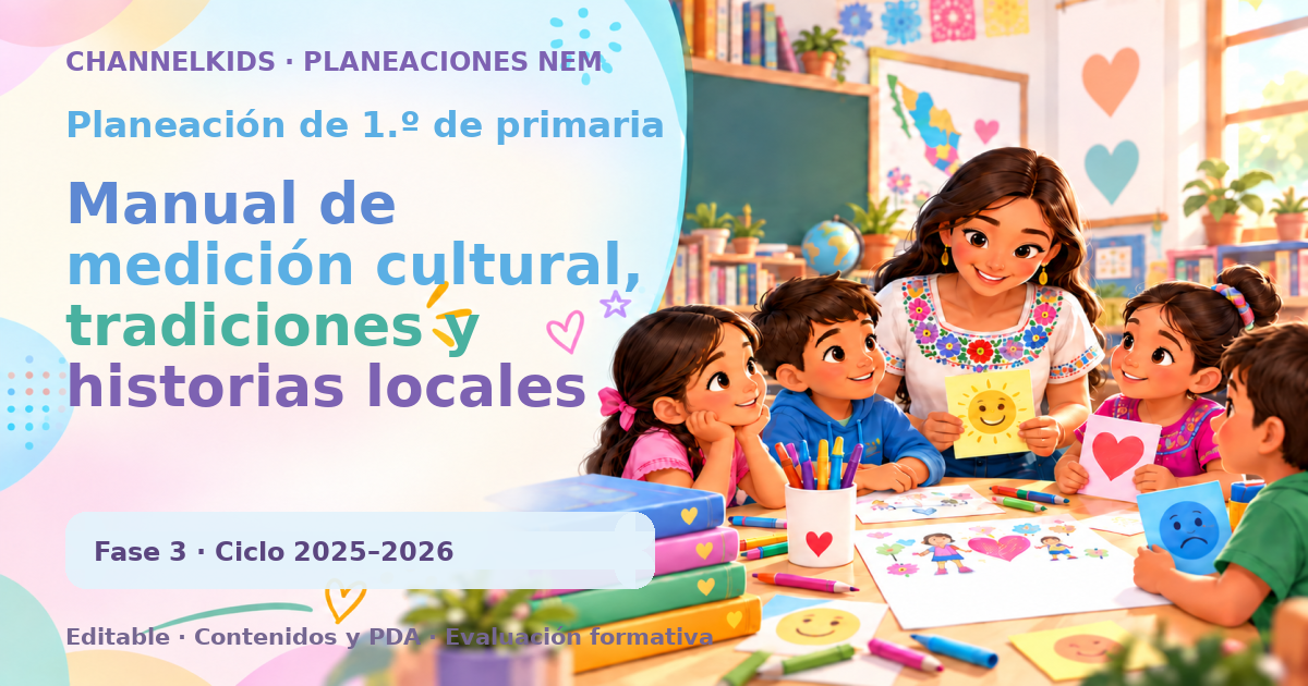 Planeación de primer grado: Manual de medición cultural, tradiciones y historias locales