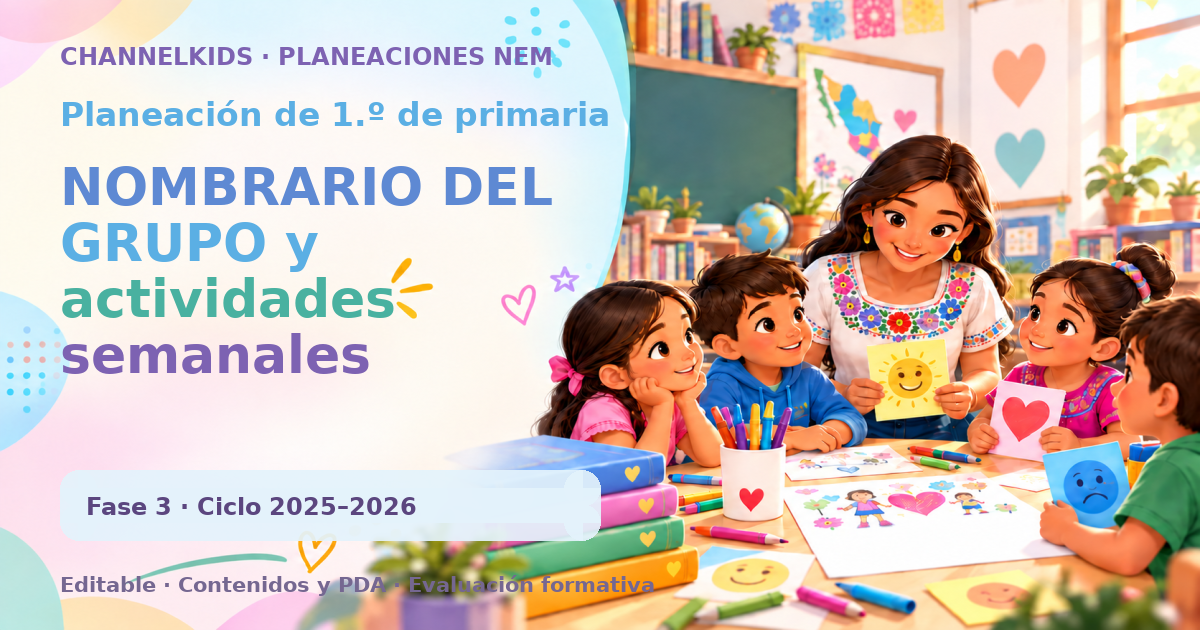 Planeación de primer grado: NOMBRARIO DEL GRUPO y actividades semanales