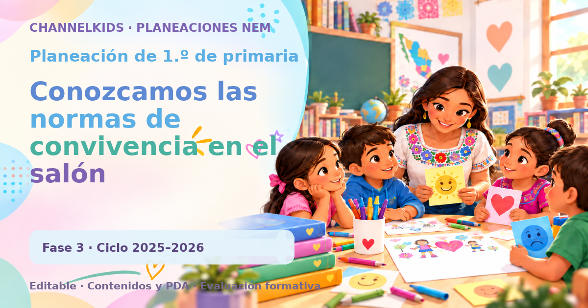 Planeación de primer grado: Conozcamos las normas de convivencia en el salón