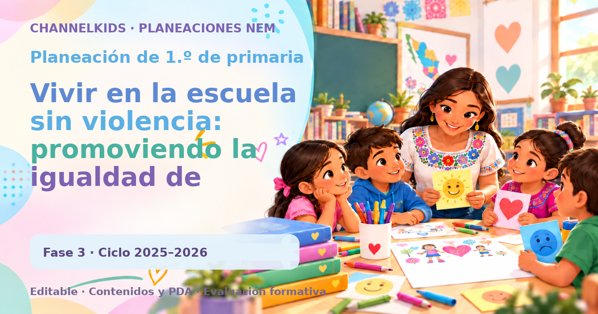 Planeación de primer grado: Vivir en la escuela sin violencia: promoviendo la igualdad de género