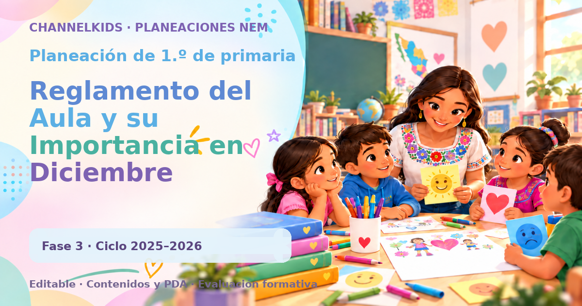 Planeación de primer grado: Reglamento del Aula y su Importancia en Diciembre