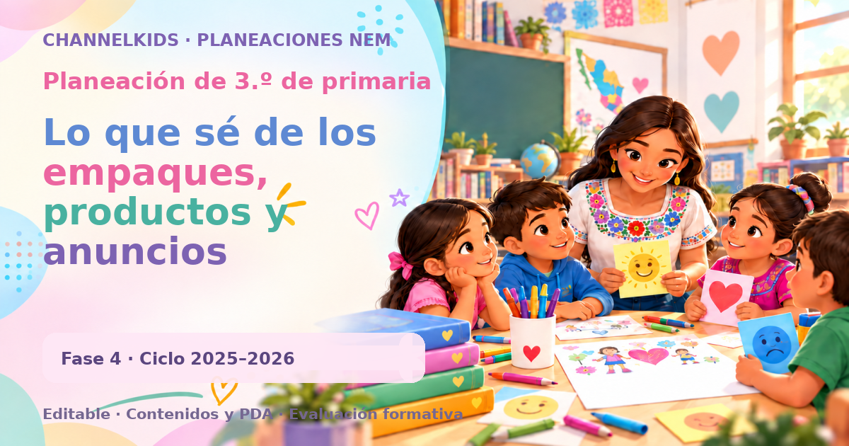 Planeación de tercer grado: Lo que sé de los empaques, productos y anuncios publicitarios