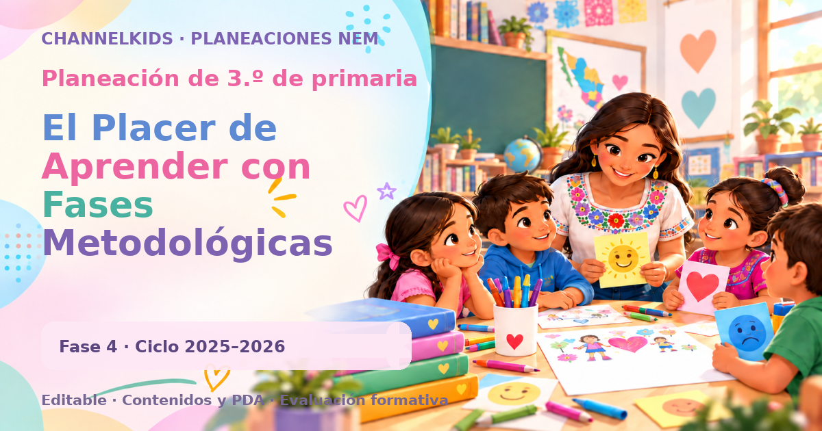 Planeación de tercer grado: El Placer de Aprender con Fases Metodológicas