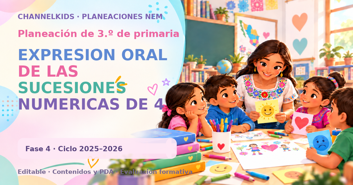 Planeación de tercer grado: EXPRESION ORAL DE LAS SUCESIONES NUMERICAS DE 4 CIFRAS O MÁS