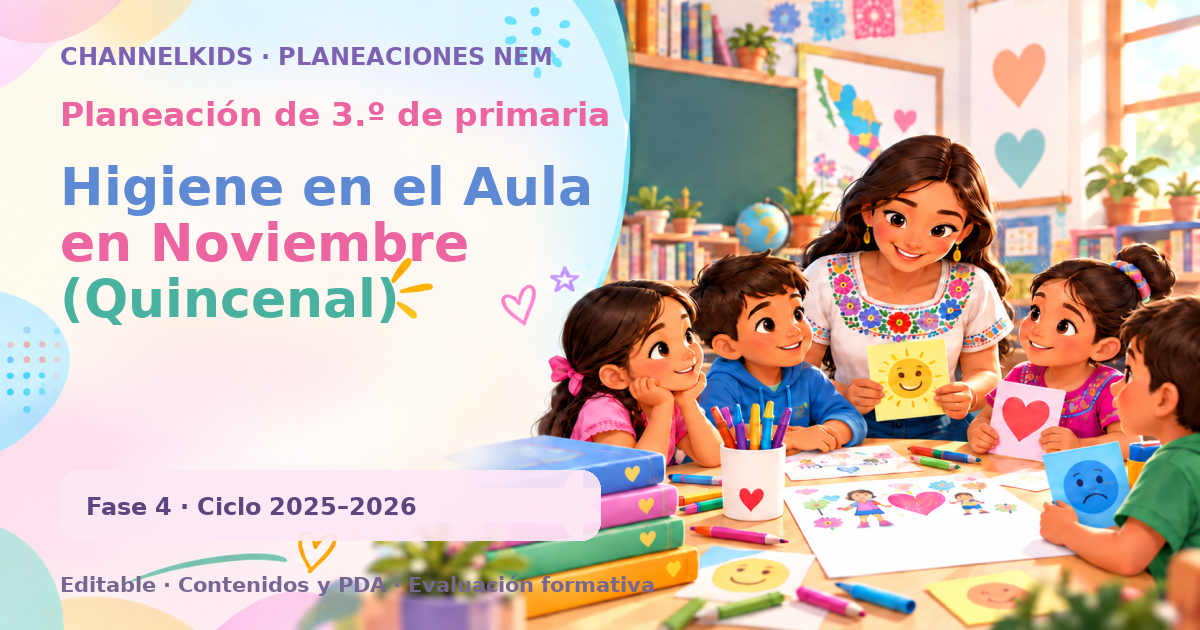 Planeación de tercer grado: Higiene en el Aula en Noviembre (Quincenal)